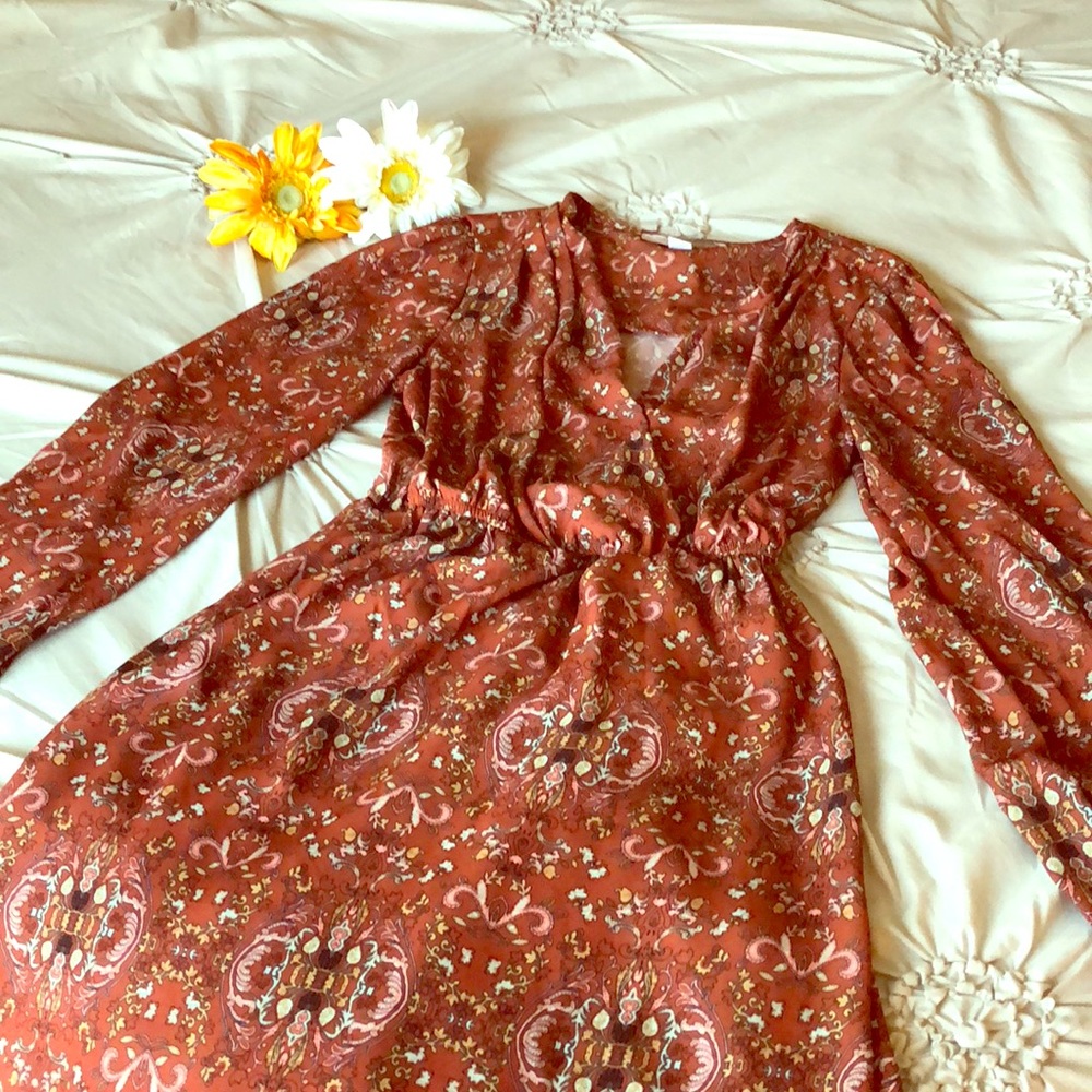 Paisley Long Sleeve Dress